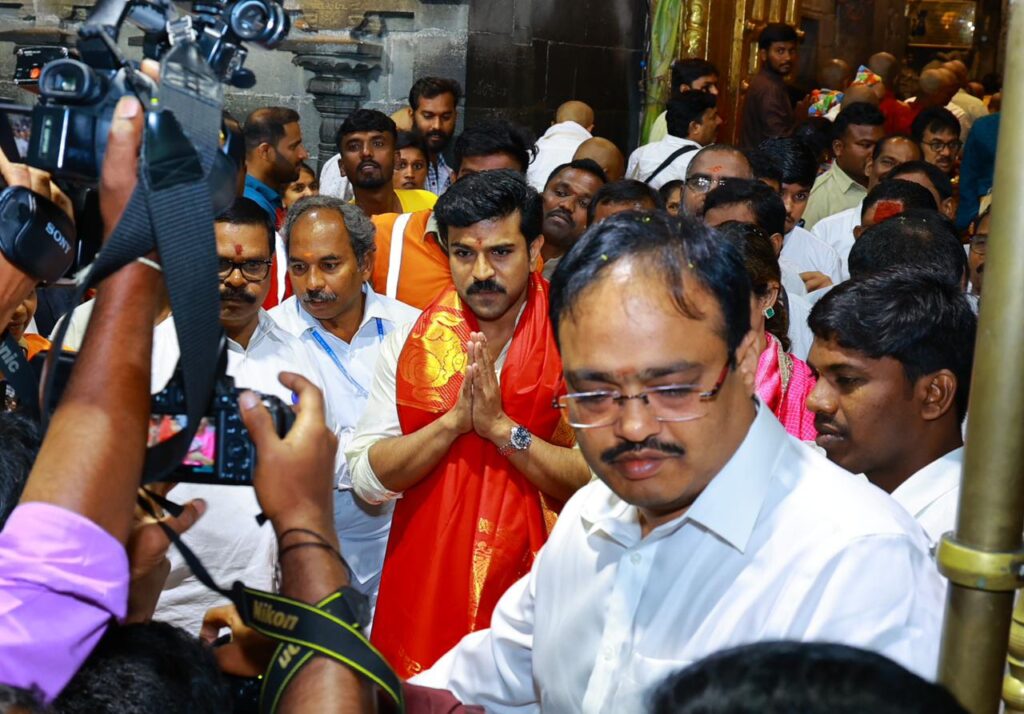 Ram Charan visits Tirumala along With Upasana and Daughter Klin Kaara 
