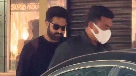 Jr NTR was snapped at Khairtabad RTO office for the registration of his newly bought Mercedes-Benz Maybach S-Class S 580.