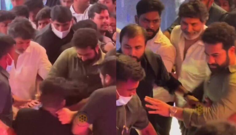 Jr NTR Shields Trivikram from Fan Mob