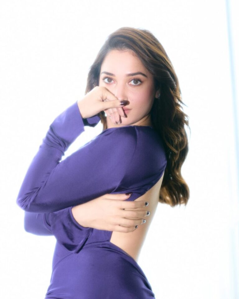 Tamannaah Sizzles in Backless Blue